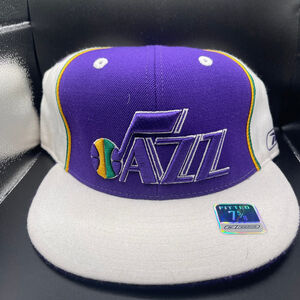 Men Retro Reebok Utah Jazz Hat Cap Size 7 5/8